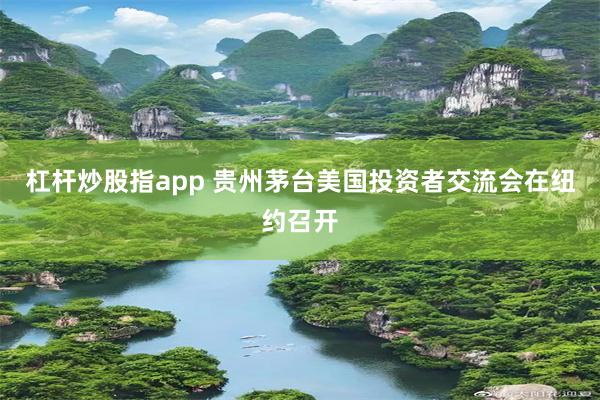 杠杆炒股指app 贵州茅台美国投资者交流会在纽约召开